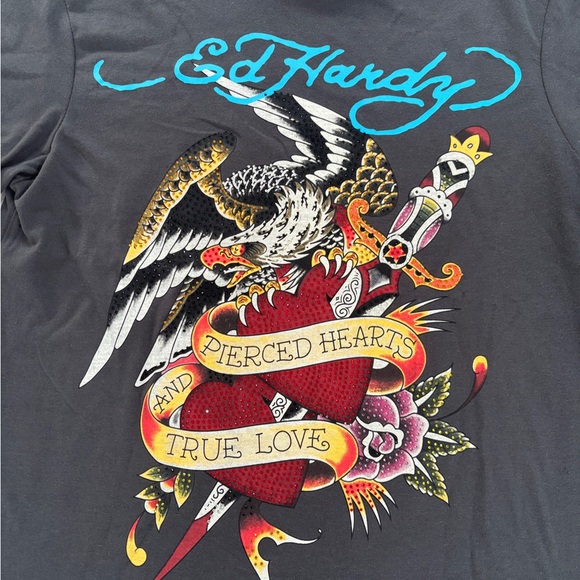 Ed Hardy Eagle Rhinestone T Shirt - Picture 3 of 5